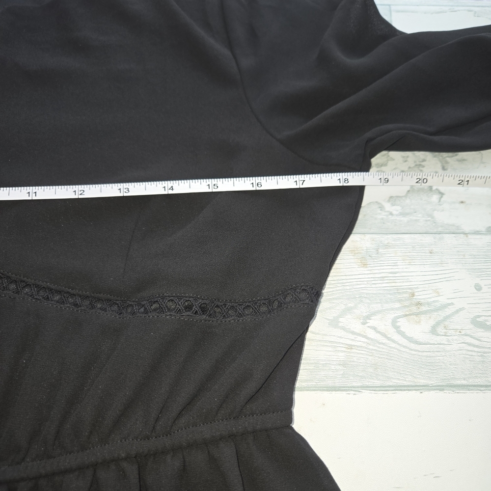 Xtraordinary Black Mini Dress with Flared Cuffs Juniors Large - Picture 4 of 12